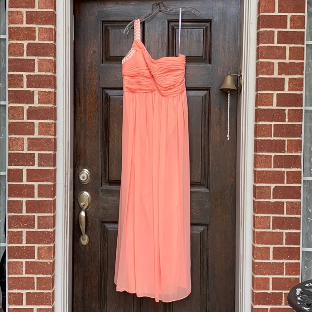 Calvin Klein Coral One-Shoulder Dress